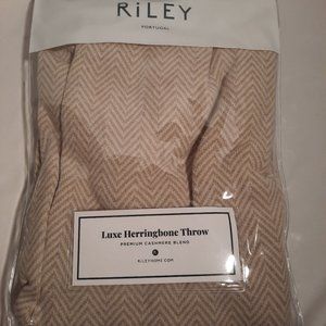 RiLEY Home Luxe Herringbone Throw premium cashmere blend Blanket (50" x 70")